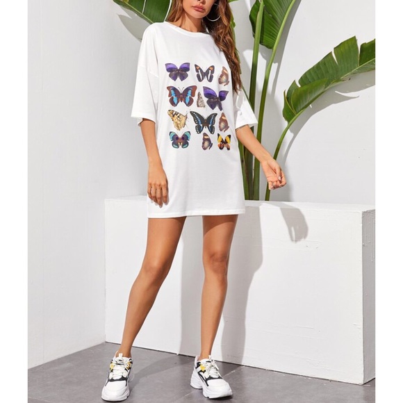 Boutique | Butterfly Drop T-Shirt Dress - Picture 2 of 6
